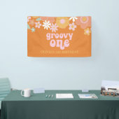 Groovy One Retro Floral Birthday Banner (Beurs)