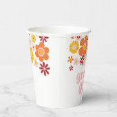 Groovy One Retro Floral Birthday Paper Cups Papieren Bekers (Rechts)