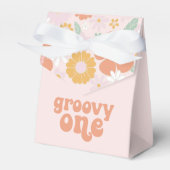 Groovy One Retro Floral eerste verjaardag Bedankdoosjes (Voorkant Zijde)