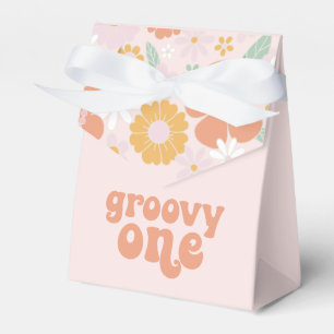 Groovy One Retro Floral eerste verjaardag Bedankdoosjes