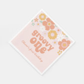 Groovy One Retro Floral eerste verjaardag Servet (Hoek)