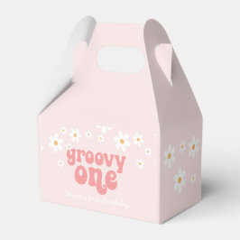 Groovy One Retro Pink Daisy Favor Box Bedankdoosjes