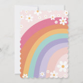 Groovy One Retro Rainbow 1e Birthday Uitnodiging (Achterkant)