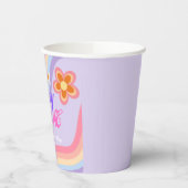 Groovy One Retro Rainbow 1e verjaardag Papieren Bekers (Links)