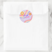 Groovy One Retro Rainbow 1e verjaardag Ronde Sticker (Tas)