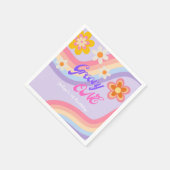 Groovy One Retro Rainbow 1e verjaardag Servet (Hoek)