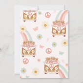 Groovy One Retro Rainbow First Birthday Kaart (Achterkant)