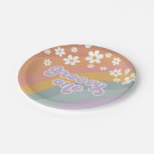 Groovy One Retro Rainbow Paper-Borden Papieren Bordje (Gekanteld)
