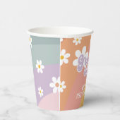 Groovy One Retro Rainbow Paper Cups Papieren Bekers (Rechts)