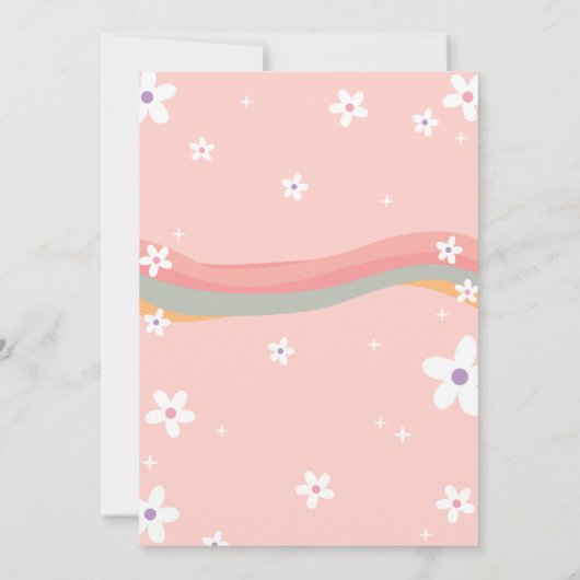 Groovy One Retro Regenboog 1e Verjaardagsfeest Kaart (Achterkant)