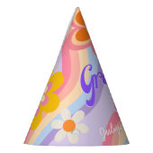 Groovy One Retro Regenboog 1e Verjaardagsfeestje P Feesthoedjes (Links)