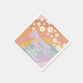 Groovy One Retro Regenboog Servet (Hoek)