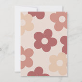 Groovy One Retro Roze Bloemen Foto 1e Verjaardag Kaart (Achterkant)