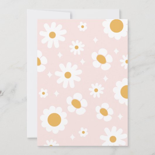 Groovy One Retro Sunshine Daisy Boho 1e Verjaardag Kaart (Achterkant)