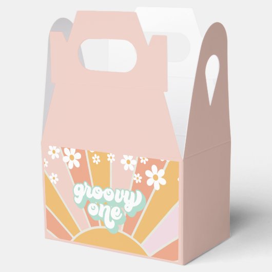 Groovy One Retro Sunshine daisy boho bedankt Bedankdoosjes (Geopend)