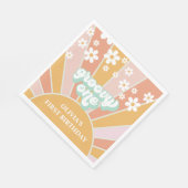Groovy One Retro Sunshine daisy boho Paper Bord Servet (Hoek)