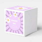 Groovy One Retro Sunshine Girl Tweede verjaardag Bedankdoosjes (Achterkant)