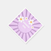 Groovy One Retro Sunshine Girl Tweede verjaardag Servet (Hoek)