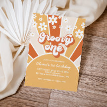 Groovy One Retro Sunshine madeliefje boho bloem