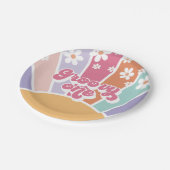 Groovy One Retro Sunshine Rainbow Daisy Papieren Bordje (Gekanteld)