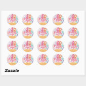 Groovy One Retro Sunshine Rainbow Daisy Ronde Sticker (Vel)