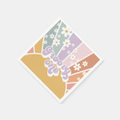 Groovy One Retro Sunshine Rainbow Daisy Servet (Hoek)