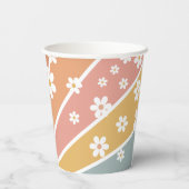 Groovy One Retro Sunshine Rainbow Paper Cups Papieren Bekers (Achterkant)