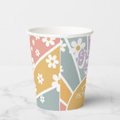 Groovy One Retro Sunshine Rainbow Paper Cups Papieren Bekers (Rechts)