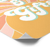 Groovy One Retro Sunshine verjaardagskaarten en ge Poster (Hoek)