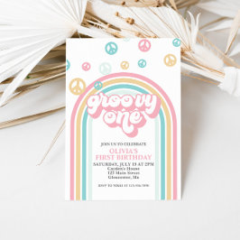 Groovy One Retro Zomer Regenboog Kaart