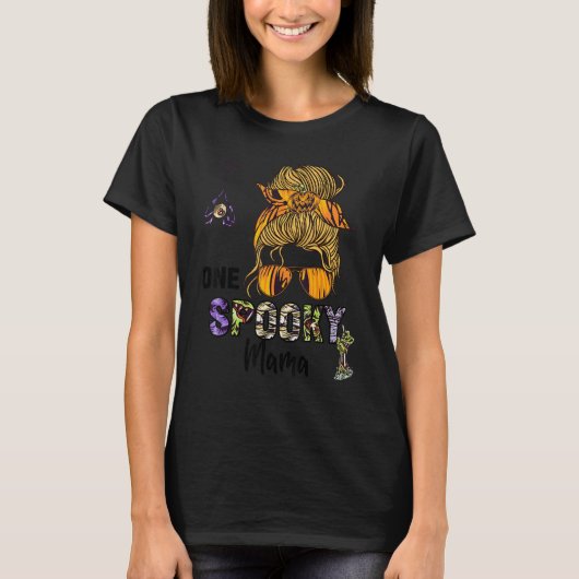 Groovy One Spooky Mama Witchy Mama Skull Witch T-shirt (Voorkant)