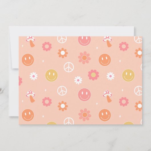 Groovy One Two Retro Birthday Dank u kaarten (Achterkant)