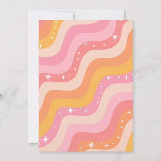 Groovy One uitnodiging, Groovy Verjaardag Kaart (Achterkant)