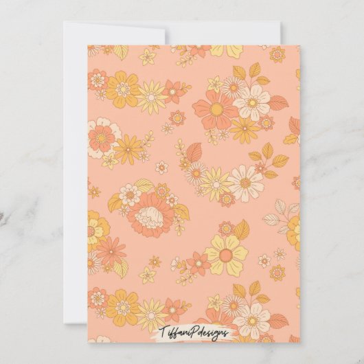 Groovy ONE verjaardagsuitnodiging Kaart (Achterkant)