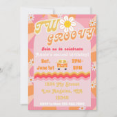 Groovy ONE verjaardagsuitnodiging Kaart (Voorkant)