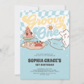 Groovy One Zomer Groovy 1e Verjaardag Kaart (Voorkant)