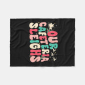 Groovy Onze Cafetaria sleept Kerstmis Lunch Dame Fleece Deken (Voorkant (Horizontaal))