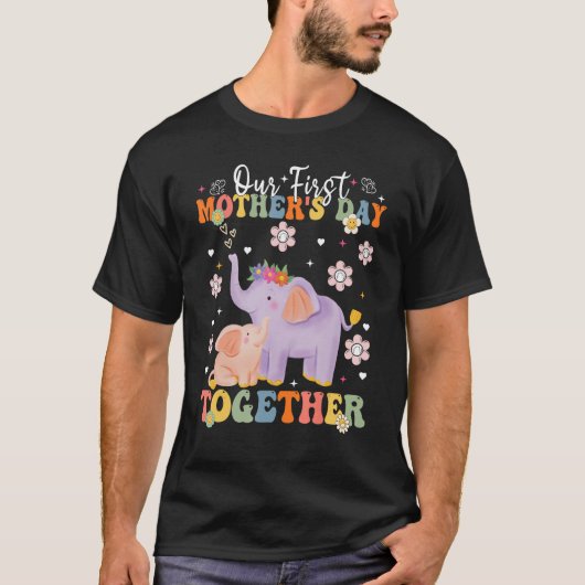 Groovy Onze eerste Moederdag Samen Matching El T-shirt (Voorkant)