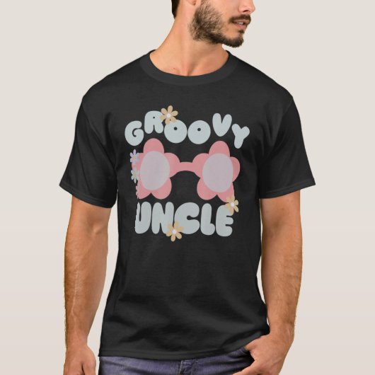 Groovy oom Retro Boho Flower Cute Glasses T-shirt (Voorkant)