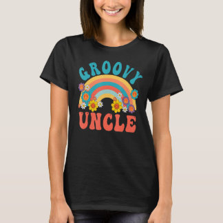 Groovy oom Retro Groovy Rainbow Birthday T-shirt