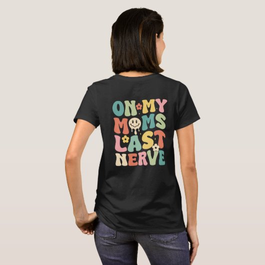 Groovy op mijn moeders laatste zenuw pastel retro t-shirt (Achterkant volledig)