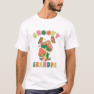 groovy opa kleurrijke vintage paddenstoelen t-shirt