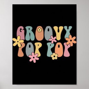 Groovy Opa Nieuwe Opa Zwangerschapsaankondiging Poster