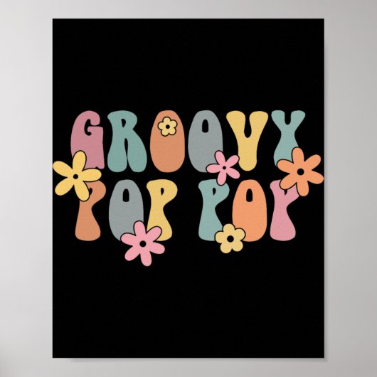 Groovy Opa Nieuwe Opa Zwangerschapsaankondiging Poster (Voorkant)