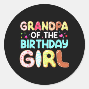 Groovy Opa Van Het Verjaardagsmeisje Schattig Doe Ronde Sticker