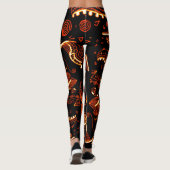 Groovy Oranje Black Leggings (Achterkant)
