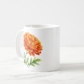 Groovy oranje bloemige schoonheid. koffiemok (Voorkant links)