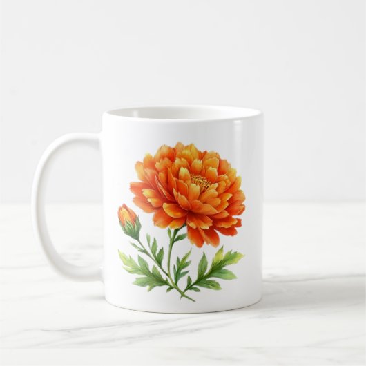 Groovy oranje bloemige schoonheid. koffiemok (Links)