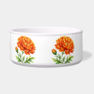Groovy Oranje Bloesems Voerbakje