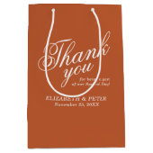 Groovy Oranje bruiloft welkom dank u Medium Cadeauzakje (Voorkant)